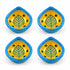 Blue & Yellow Leaf Blue Pottery Diya