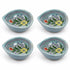Aqua Blue Floral Pattern Blue Pottery Diya Set