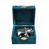 German Silver Elephant Showpiece with Green Velvet Box