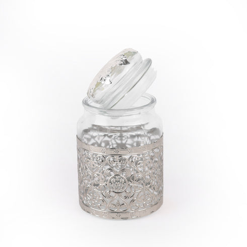 German Silver & Glass Air-Tight Jar (Big)