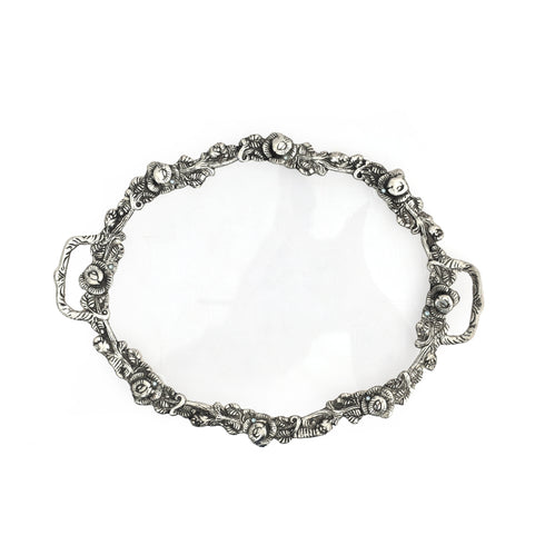 German Silver Glass Jar with Tray – Kitchen Décor Product