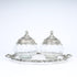 German Silver—Glass Set of 2 Kharbuja Jars and Decorative Tray