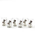 German Silver Glass Set of 6 without Tray with Floral Engravings