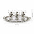 German Silver Glass Set with Tray with Floral Engravings