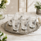 German Silver Glass Set without Tray with Floral Engravings