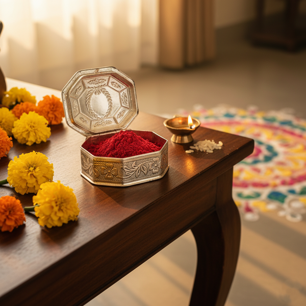 German Silver Kumkum Box