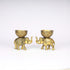 German Silver—Set of 2 Bowls with Elephant Base—Golden