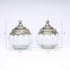 German Silver—Set of 2 Glass Kharbuja Jars