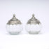 German Silver—Set of 2 Glass Kharbuja Jars