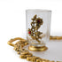German Silver—Set of 6 Glasses with Decorative Tray—Golden