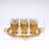German Silver—Set of 6 Glasses with Tray—Golden
