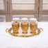 German Silver—Set of 6 Glasses with Tray—Golden