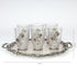 German Silver—Set of 6 Glasses with Tray—Silver