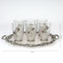 German Silver—Set of 6 Glasses with Tray—Silver