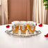 German Silver—Set of 6 Glasses with Tray—Silver