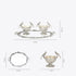 German Silver Set or 2 Parrot Bowls Set and Decorative Tray—Silver