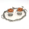 German Silver Set or 2 Parrot Bowls Set and Decorative Tray—Silver