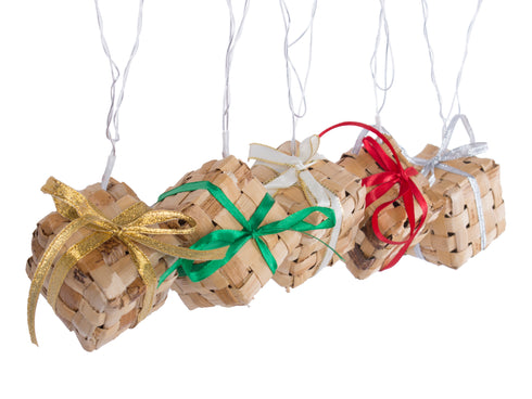 Beige Cube Shaped Premium Handmade Bamboo String Fairy Light - Festive Decor Item