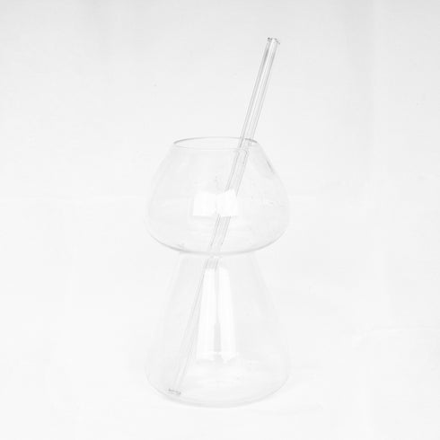 Glass Tumbler with Reusable Straw