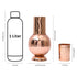 Glossy Hammered Copper Bedside bottle with Copper Glass cap (Surahi Water bottle) (1.25 litre)