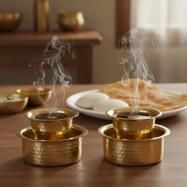 Glossy finish Brass Dabara-Tumbler Combo