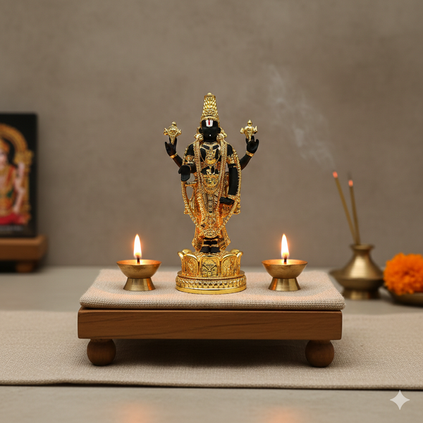 Gold-Coated Balaji Statue – Home Temple Decor