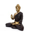 Gold Matte finish Blessing buddha in Charcoal Brown drapery