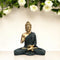Gold Matte Finish Lord Buddha Statue in Dark Grey Drapery