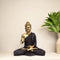 Gold Matte finish Blessing buddha in Charcoal Brown drapery