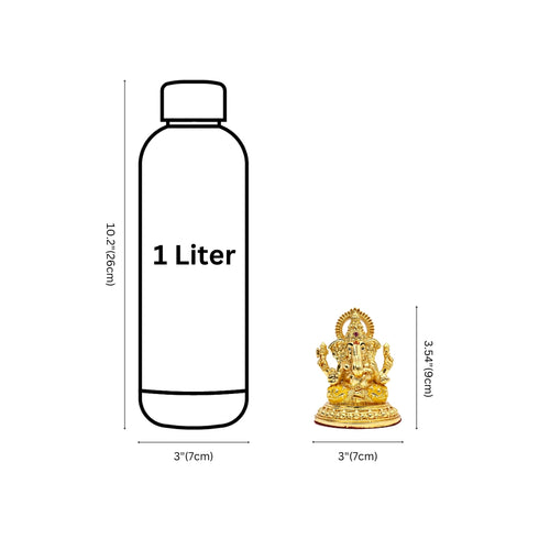 Gold plated Lord Ganesh Idol (Yellow Dhoti)