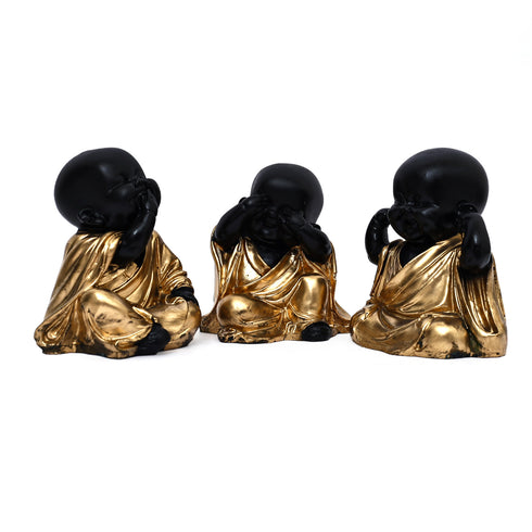 Golden 3 wise Buddha figurines
