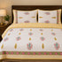 Golden Bloom Quilted Bed Cover and Pillow Cover – Hand Block Print
