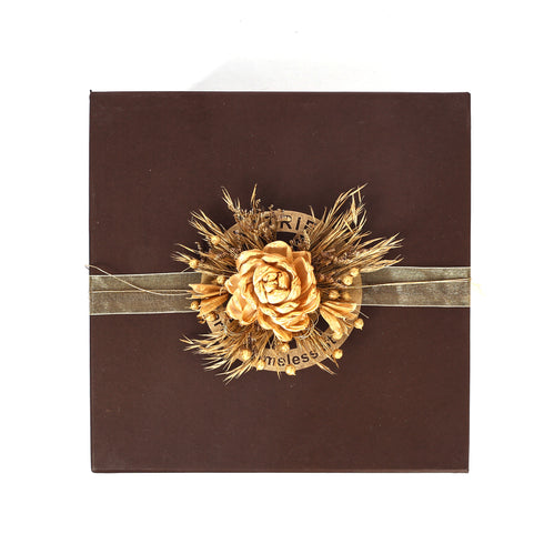 Golden Floral Decorative Ribbon for Gift Wrapping