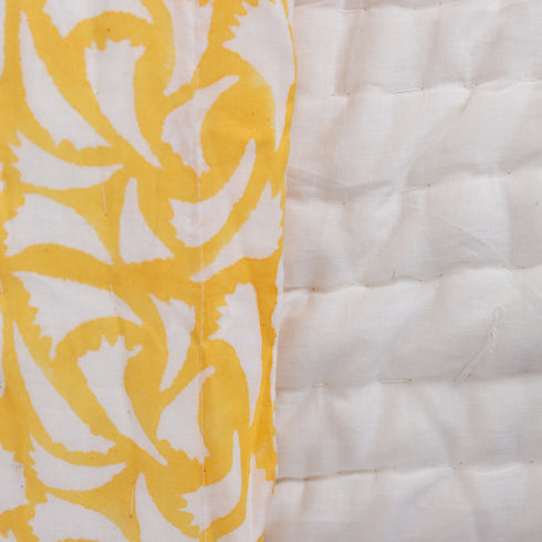 Golden Leaf Mulmul Cotton Handmade Razai – Hand Block Print