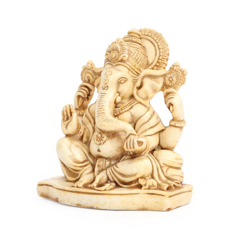 Graceful Cultured Marble Ganesha Statue