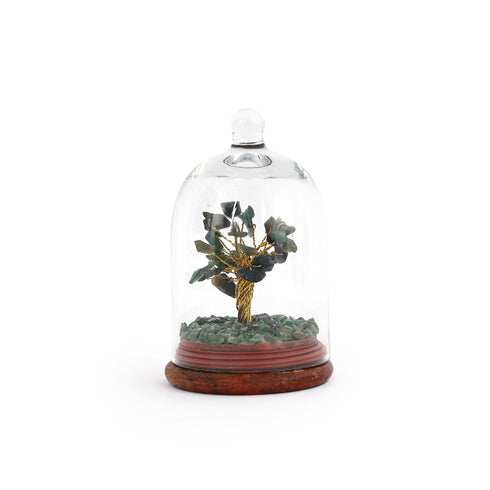 Green Aventurine Glass Dome Wish Tree