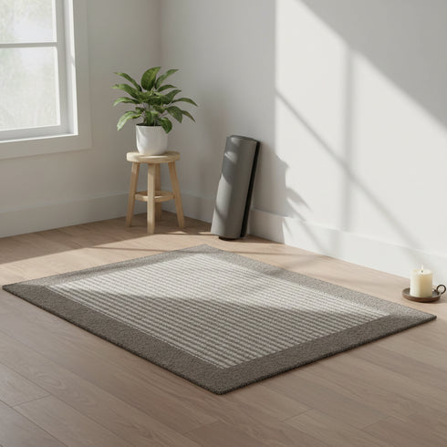 Grey Colour Stripped Pooja Aasan – Jawaja Wool Pooja Aasan