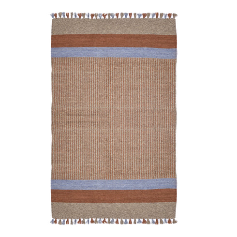 Grey Handwoven Jawaja Durrie - Stripe Pattern