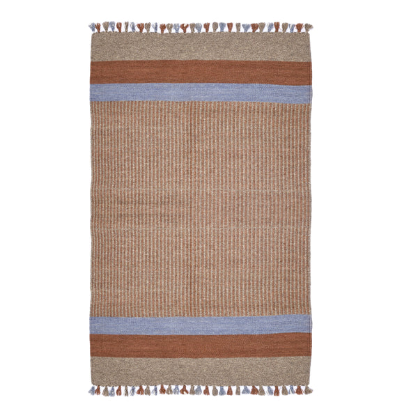 Grey Handwoven Jawaja Durrie - Stripe Pattern