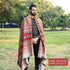 Grey Handwoven Rajasthani Pattu Shawl with Black Border
