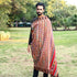 Grey Handwoven Rajasthani Pattu Shawl with Black Border