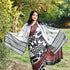Grey and Black Handwoven Kutchi Bhujodi Stole