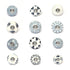 Grey and White Handcrafted and Hand painted Ceramic Knobs—Round Shaped—Set of 12—Abstract Design