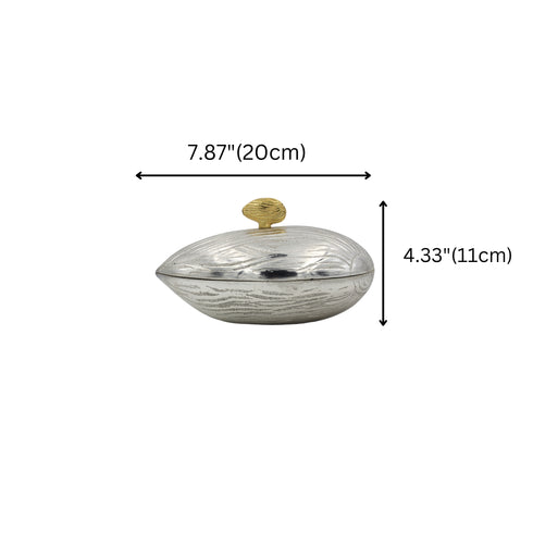Almond Shaped Decorative Bowl - Silver