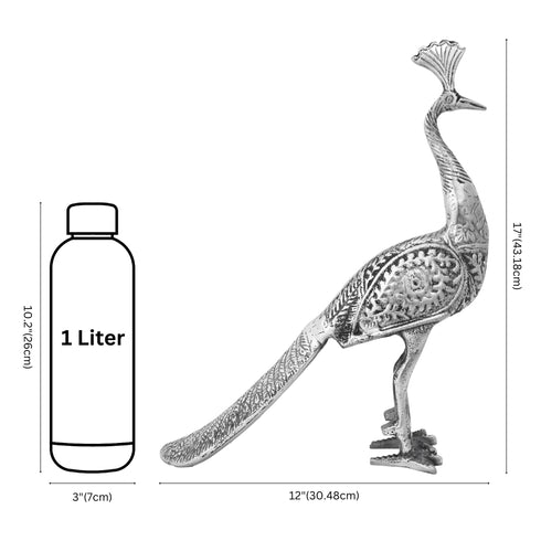 Aluminium Peacock Figurine for Home Decor