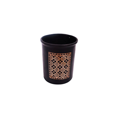 Black Pen Stand - Bidri Art - Copper Inlay Work