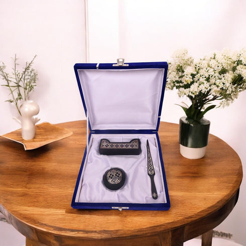 Bidri Art Corporate Gifting Box - Silver Inlay Work – Set of 3