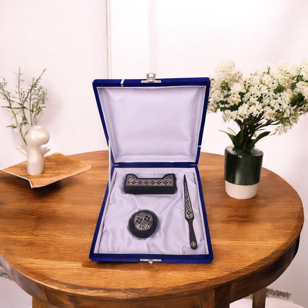 Bidri Art Corporate Gifting Box - Silver Inlay Work – Set of 3