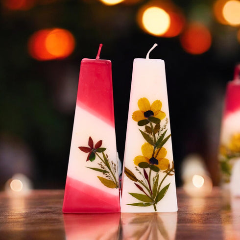 Eco-Friendly Soy Wax Scented Pillar Candles - Set of 2