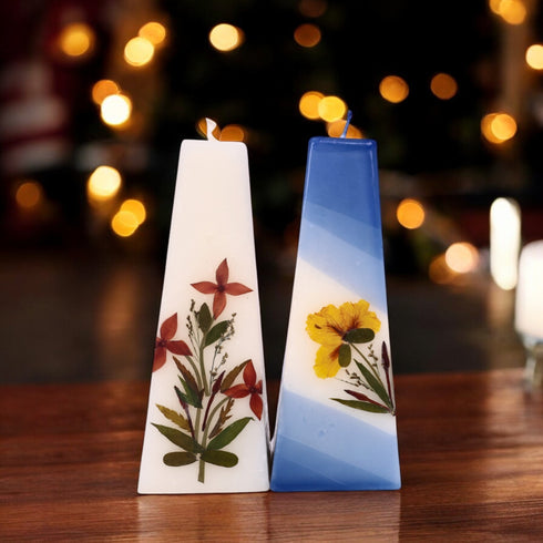 Eco-Friendly Soy Wax Scented Pillar Candles - Set of 2